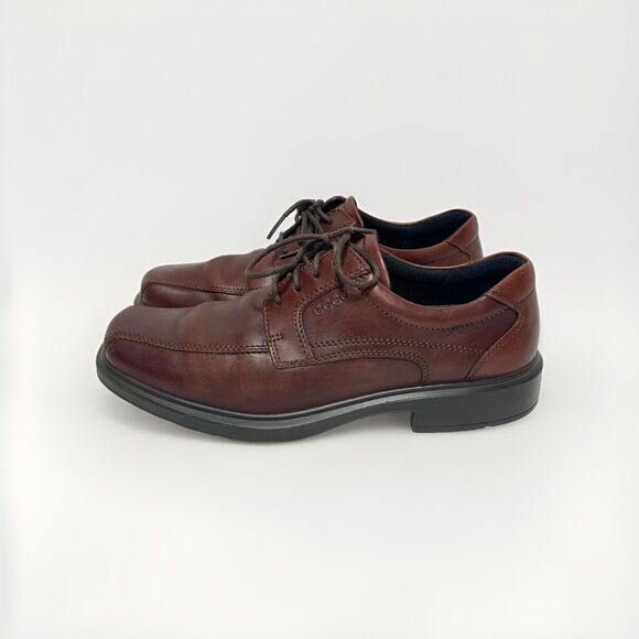 ECCO Men's Helsinki Bicycle Toe  Brown Leather Shoes 43 EU / 9-9.5 US - Picture 2 of 15